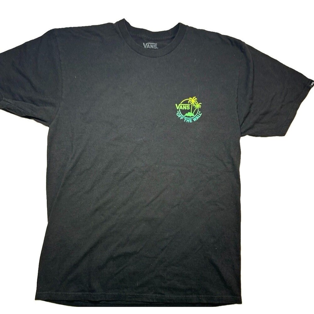 VANS Off the Wall Graphic T-Shirt Black Short Sleeve Large (12-14)